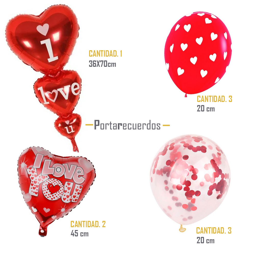 Pack de Globos de Amor TIPO 3 - 9 Piezas